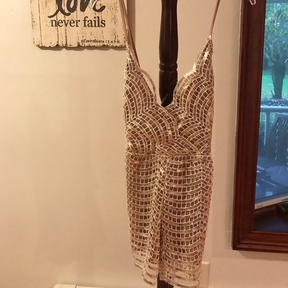 Pants - Gold & Nude Romper